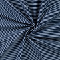 Tissu Jean Denim stretch Rayures blanches sur fond Bleu foncé