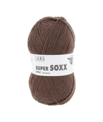 Pelote à tricoter SUPER SOXX 4 fils - 100 Gr - Lang Yarns - La laine à chaussettes incontournable 0096 Marron clair chiné