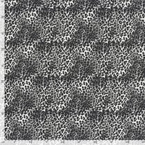 Tissu Sweat léger French Terry Alya léopard Noir sur fond Blanc