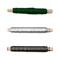 3 fils métalliques pour décoration florale 50 m - noir, argent, vert