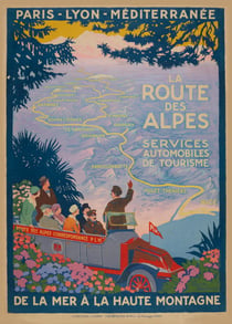 Puzzle 500 pièces - Roger Broders -  La Route des Alpes, 1920 - Grafika