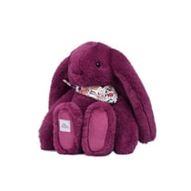 Peluche lapin prune 25 cm - Lapin Fleurette - DOUDOU ET COMPAGNIE