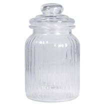 Verre à provision, rainuré, 11cm ø, 18,5cm, avec couvercle, 925ml