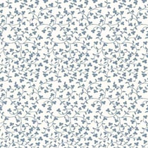 Tissu Popeline de Coton Elise Motif floral fin bleuté sur fond Ecru