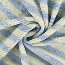 Tissu Micro Eponge Bambou rayures Lyo bleues sur fond Jaune - Au mètre