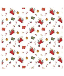 Tissu coton Poppy bottes de Noël de 148 cm de largeur 9139blanc vendu par 50 cm