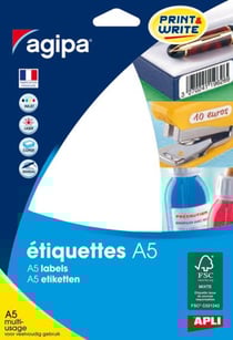 Apli 114038 - Etiquettes multi-usage blanches 97,50 x 68mm A5