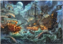 Puzzle bateau pirates et les créatures de la mer 6000 pièces - collection océan et bateau - clementoni 36530