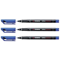 Lot de 3 marqueurs permanents OHPen - STABILO - Pointe 0,4 mm S - Bleu