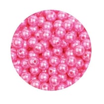 Fil de 80 perles rondes en verre nacré fabrication bijoux 10 mm FUSCHIA