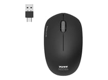PORT Connect souris sans fil PC Wireless 2.4 GHz COLLECTION 2 pour ordinateur - capteur optique 1600 DPI - 3 boutons - compact. ambidextre & silencieuse Graphite noir
