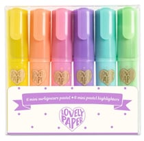 DD03754 set de 6 mini surligneurs pastel - Djeco - Beige