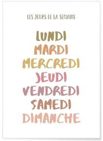 Affiche Les jours de la semaine | A3 : 29,7x42cm