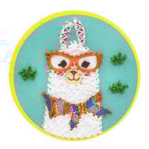 Tableau de fil tendu String Art pour Enfant Lama 21 cm