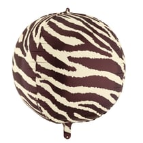Ballon Aluminium Hélium Rond Motif Zèbre   Ø 75 cm