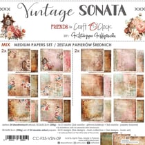 24 papiers scrapbooking 20 x 20 cm Craft O' Clock VINTAGE SONATA