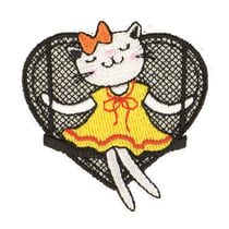 Lot de 3 écussons thermocollants chatte 5x5cm