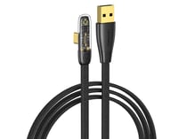Avizar Câble de chargement 66W USB-A vers Type-C Angle 90 Modèle Iceflake 1.2m Noir