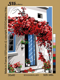 Canevas antique Bougainville 30x40cm