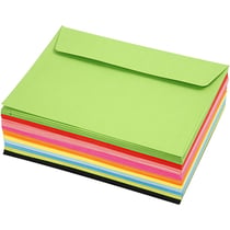 Assortiment d'enveloppes en couleur - 11,5 x 16 cm - 100 pcs