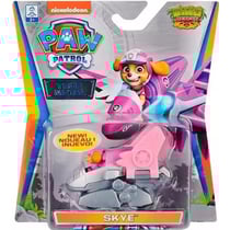 Vehicule en metal pat patrouille dino rescue : chienne stella et son helicoptere grise et rose - voiture miniature - spin master