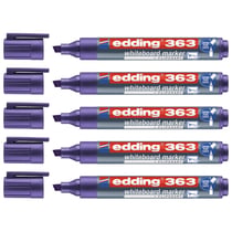 Lot de 5 marqueurs pour tableaux blancs EDDING - Pointe biseautée 1-5 mm - Violet