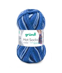 Laine à chaussettes à tricoter HOT SOCKS COLOR - Grundl - certifiée Oeko-Tex 407 Bleu