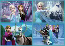 4 puzzles enfant de la reine des neiges 50 - 80 - 100 - 150 pièces - educa - 16173