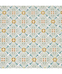 Tissu coton Fleur Capucine de 150 cm de largeur Sauge/emeraude Multicolore vendu par 50 cm