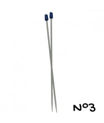 Aiguilles à tricoter - 30 cm - aluminium - n°2 a n°5 - Distrifil 3 Gris