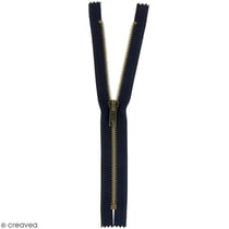 Fermeture laiton non séparable - Noir - 10 cm