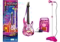 Guitare Électronique Rose Avec Microphone Et Amplificateur Pour Enfants