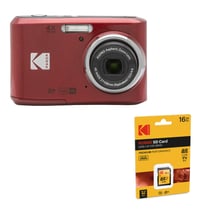 KODAK Pixpro FZ45 Rouge + Carte SD Kodak 16 Go – Appareil Photo Numérique Compact 16.44MP, Zoom Optique 4x, Écran LCD 2.7", Vidéo HD 720p, Carte Mémoire UHS-I U1 V10 85MB/s