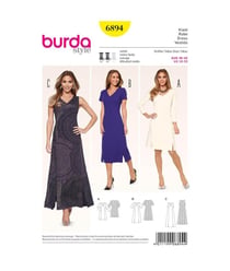 Patron Burda 6894 Robe du 36 au 46 taille n°FR 36-46