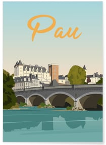 Affiche ville Pau 2 | A3 : 29,7x42cm