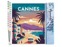 Peinture par Numéro Figured'Art - Affiche Vintage Cannes - Kit de Loisir Créatif DIY Numéro d'Art Complet - 40x50cm sans châssis en bois