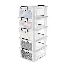 Lot de 5 boîtes de rangement imprimées Art Déco - CEP