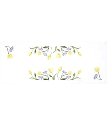 Kit de chemin de table au point de croix - Tulipes - 40 x 100 cm - Trimits Blanc