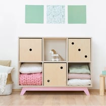 Meuble de rangement NABOSKY rose 2x3