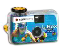 AGFA PHOTO 601020 - Appareil Photo Jetable LeBox Flash, 27 photos, Objectif Optique 31 mm - Gris et Rouge