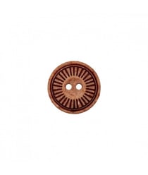 Carte de 3 boutons polyester et bois 2 trous 18mm - Prym Marron