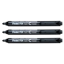 Lot de 3 marqueurs permanents rétractables - PENTEL - Pointe ogive fine 1,0 mm - Noir