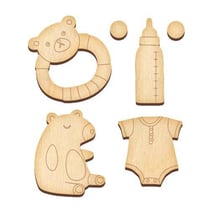 Ensemble de sujets en MDF assorties FABRIKA DECORU NAISSANCE 523