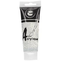 MégaCréa DIY - Peinture acrylique pailletée argent 75 ml