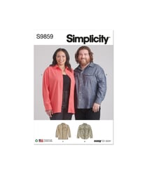 Patron Simplicity 9859 - Chemises unisexes grandes tailles taille n°FR 44-54