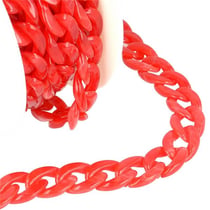 Bobine 5m Chaîne plastique brillant Rouge 20mm