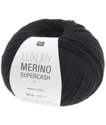 Luxury Merino Supercash DK – Laine mérinos & cachemire d’exception – Rico Design - Pour tricots élégants, doux & intemporels 07 Noir