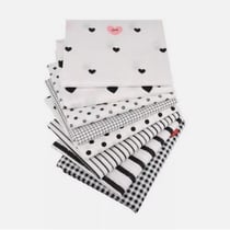 8 coupons tissu patchwork coton couture 40 x 50 cm NOIR BLANC 9006