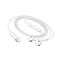 Mayaxess Écouteurs Filaires pour Xiaomi 15 Pro USB-C avec Micro intégré Blanc
