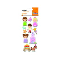 Autocollants en relief à paillettes - Prince et princesses